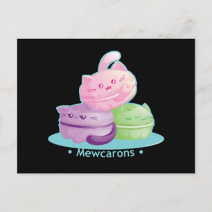 Carte Postale Purrista Pawfee : Macarons chats chats mignons