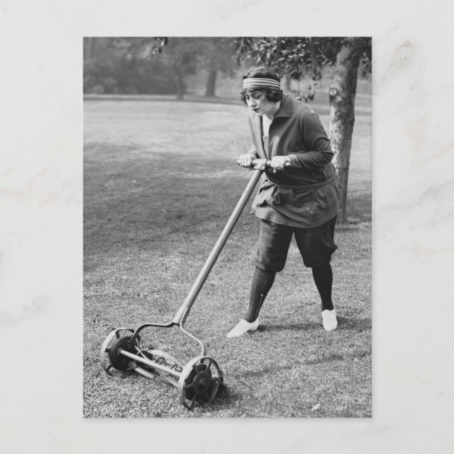 Carte Postale Push Reel Mower, années 1910 (Devant)