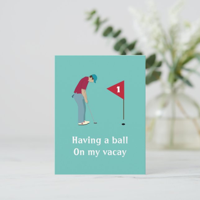 Carte Postale Putage turquoise de golfeurs (Debout devant)