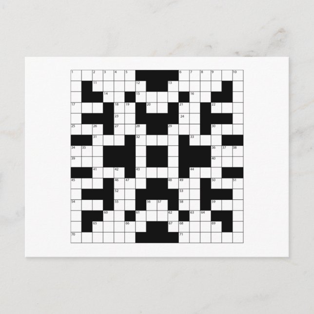Carte Postale Puzzle de mots croisés (Devant)