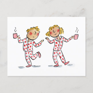 Carte Postale Pyjamas Feuille d'érable