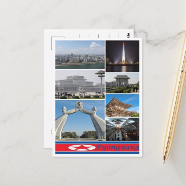 Carte Postale Pyongyang - Corée du Nord - (Devant/Arrière en situation)