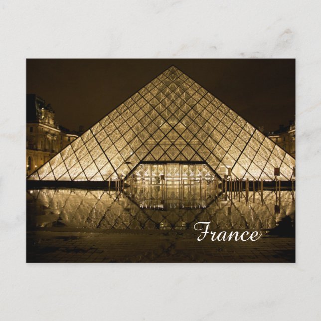 Carte Postale pyramide de verre du Louvre (Devant)
