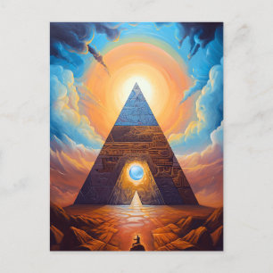 Carte Postale Pyramide Imaginaire mystique Art Visionnaire