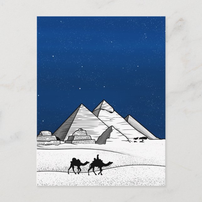 Carte Postale Pyramide noire et blanche Égypte (Devant)