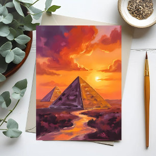 Carte Postale Pyramides d'Égypte Voyage au coucher du soleil