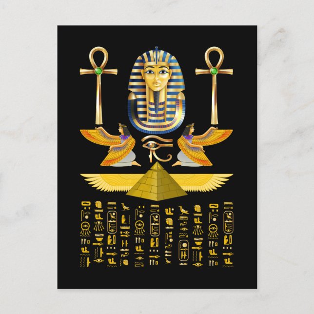 Carte Postale Pyramides égyptiennes Roi Tut Pharaoh Tutankhamun (Devant)
