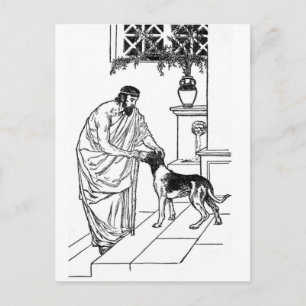 Carte Postale Pythagore avec chien