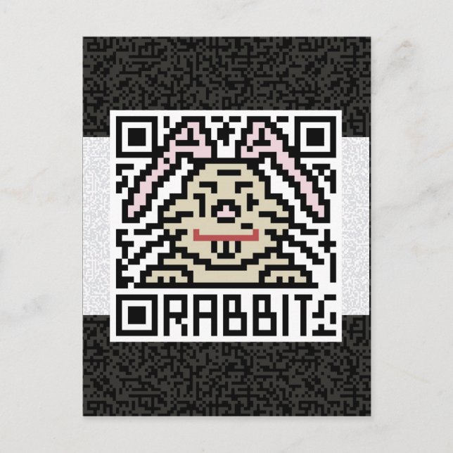 Carte Postale QR Code du lapin (Devant)