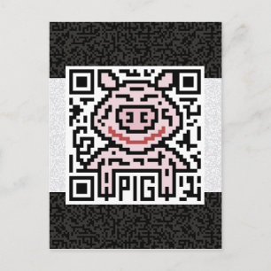 Carte Postale QR Code du porc