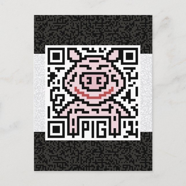 Carte Postale QR Code du porc (Devant)