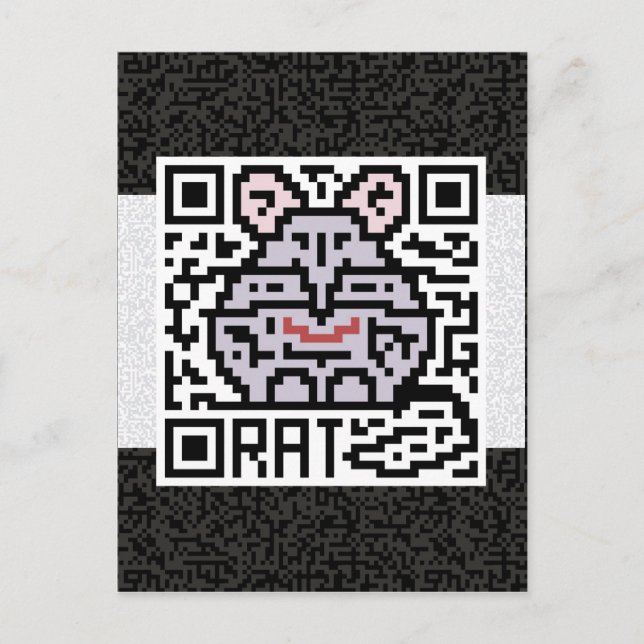 Carte Postale QR Code du rat (Devant)