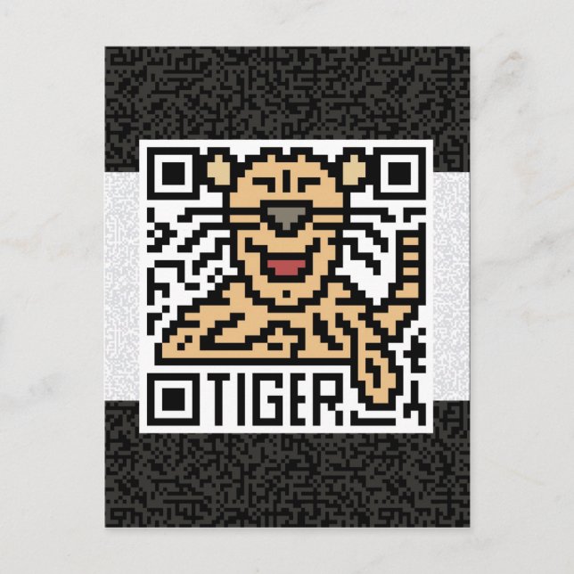 Carte Postale QR Code le tigre (Devant)