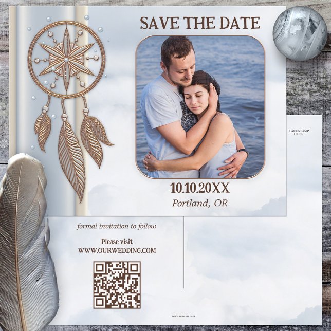 Carte postale QR Code pour Sauvegarder la Date Dre (Créateur téléchargé)
