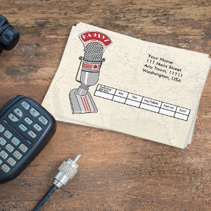 Carte postale QSL du microphone Art Déco vintage