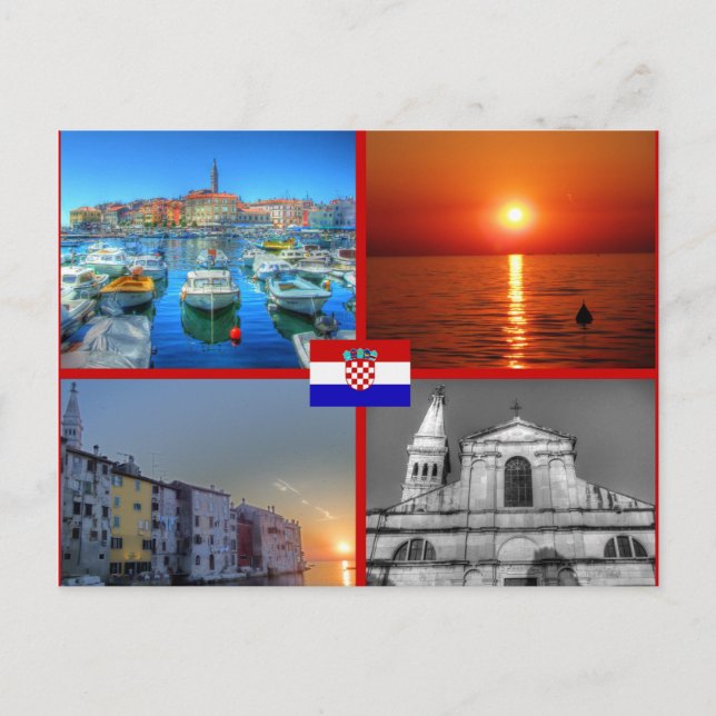 Carte Postale Quad photos de Rovinj (Devant)