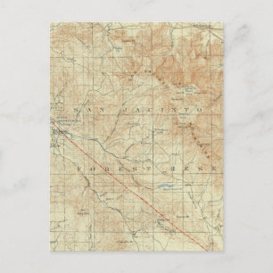 Carte Postale quadrangle San Jacinto montrant San Andreas Rift