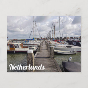Carte Postale Quai avec bateaux et yachts à Marken Pays-Bas P
