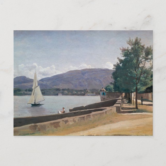 Carte Postale Quai des Paquis, Genève, vers 1842 (Devant)