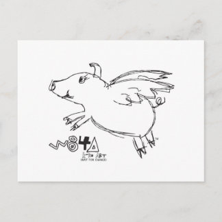 Carte Postale Quand des porcs volent des miracles se produisent 
