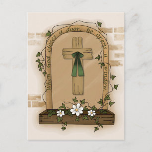 Carte Postale Quand Dieu ferme une porte, il ouvre une fenêtre