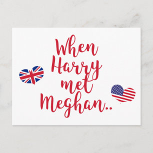 Carte Postale Quand Harry a rencontré Meghan   Fun Mariage royal