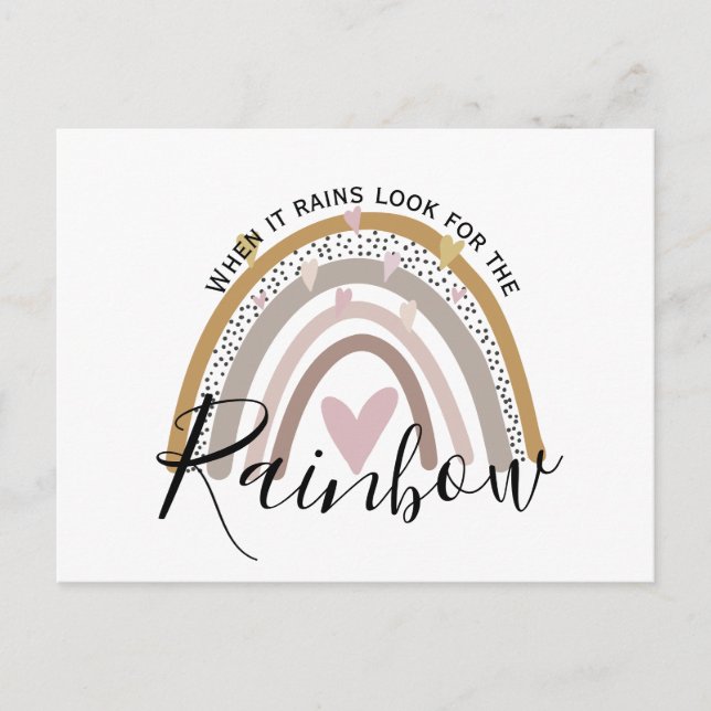 Carte Postale quand il pleut, cherche l'arc-en-ciel (Devant)