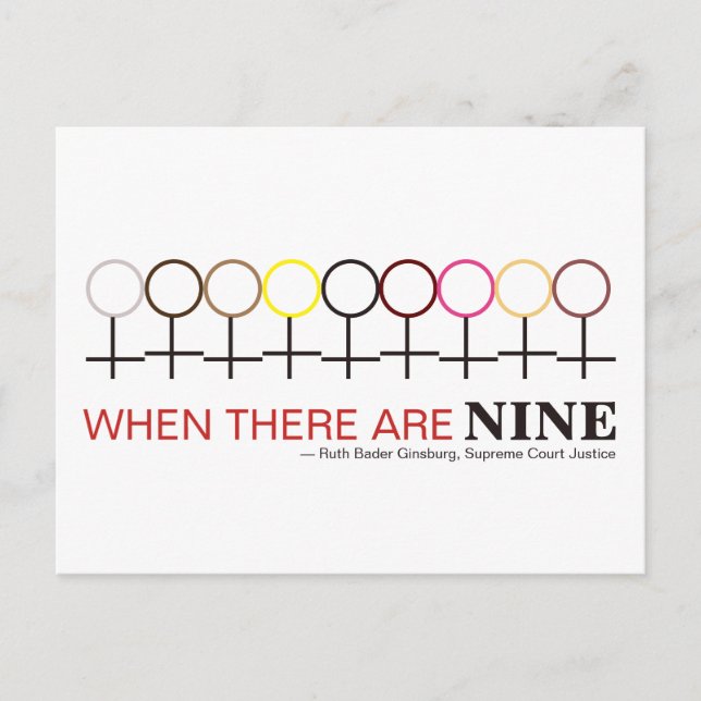 Carte Postale Quand Il Y A Neuf Devis De Justice Ginsburg RBG (Devant)