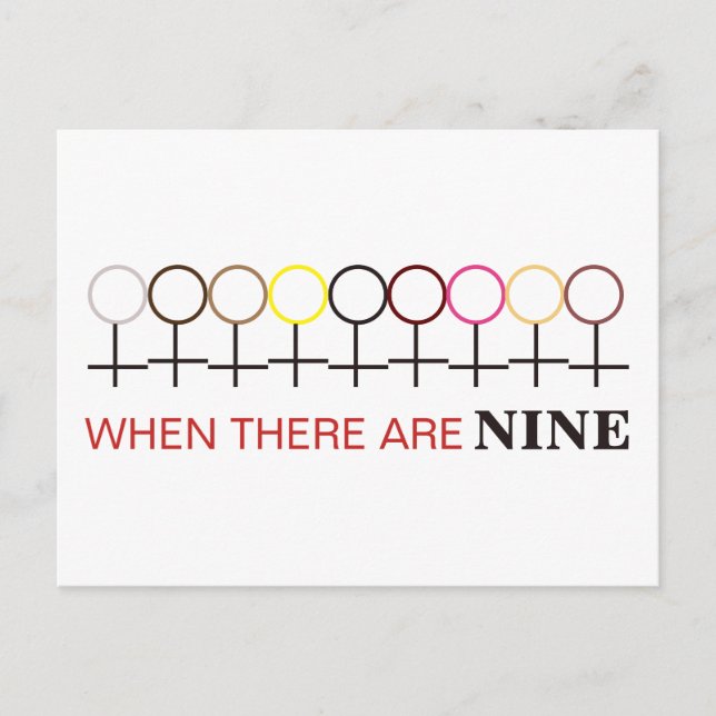 Carte Postale Quand il y a neuf Justice Ginsburg RBG SCOTUS (Devant)