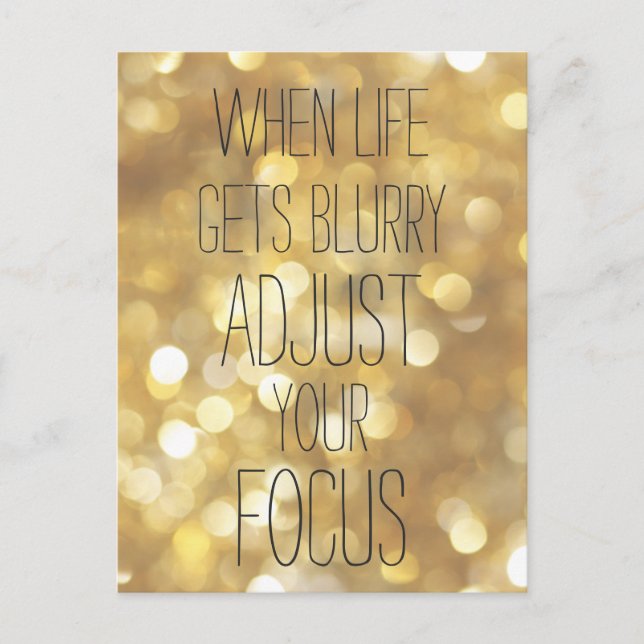 Carte Postale Quand la vie devient floue - Gold Inspirational Qu (Devant)