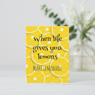 Carte Postale Quand la vie vous donne des citrons Jaune ensoleil