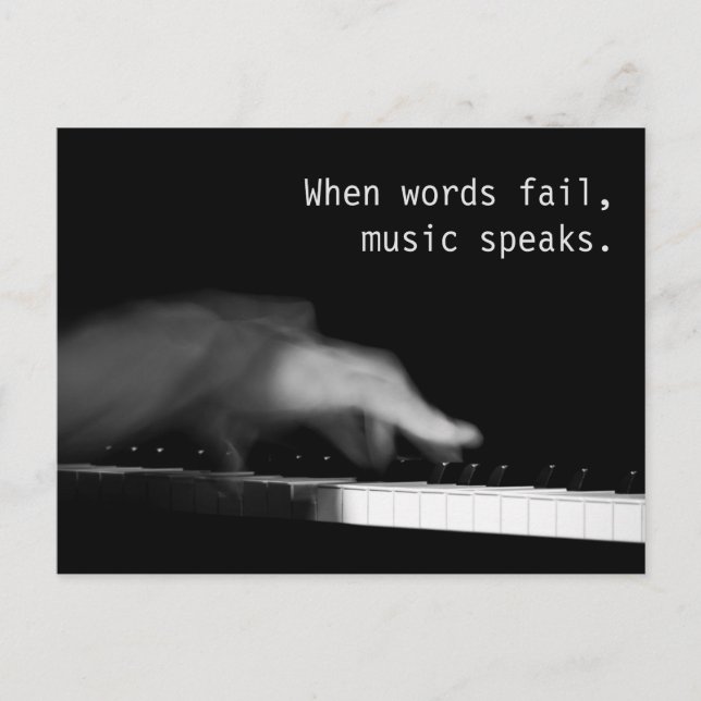 Carte Postale Quand les mots échouent, la musique parle. Photo d (Devant)