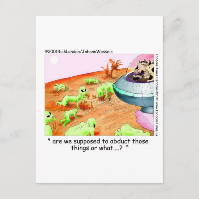 Carte Postale Quand Les Vaches Dirigent L'Espace Drôle Dons Tee  (Devant)