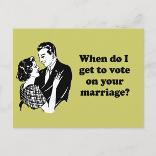 Carte Postale Quand puis-je voter sur ton mariage ?
