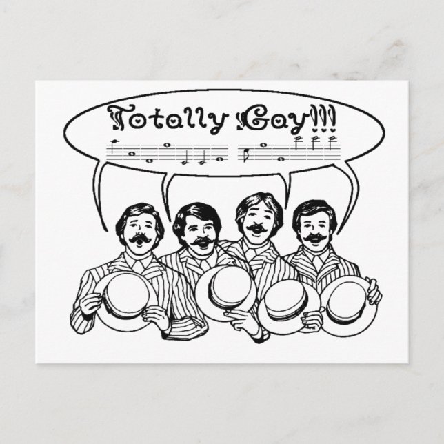 Carte Postale Quartet Barbershop Totalement gay (Devant)