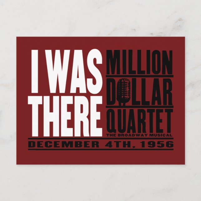 Carte Postale Quartet de millions de dollars "J'étais là" (Devant)