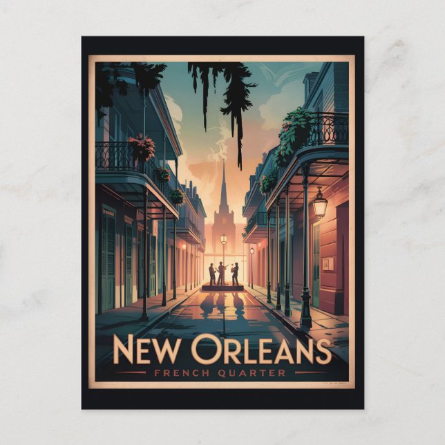 Carte Postale Quartier français de la Nouvelle-Orléans (Devant)
