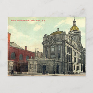 Carte postale, quartier général de la police, New 