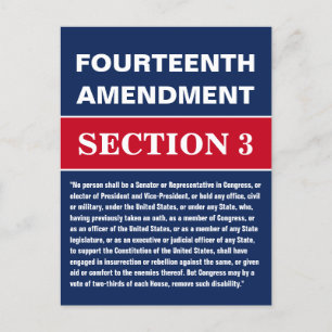 Carte Postale Quatorzième amendement Article 3 Constitution