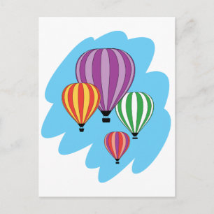 Carte Postale Quatre Ballons colorés à air chaud