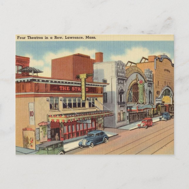 Carte Postale Quatre cinémas, Lawrence, Massachusetts (Devant)