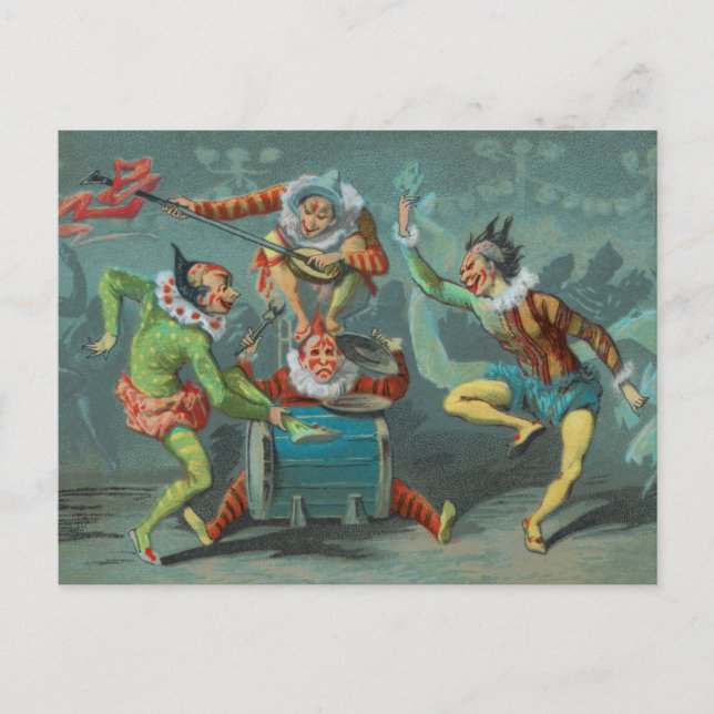 Carte postale Quatre Clowns français (Devant)