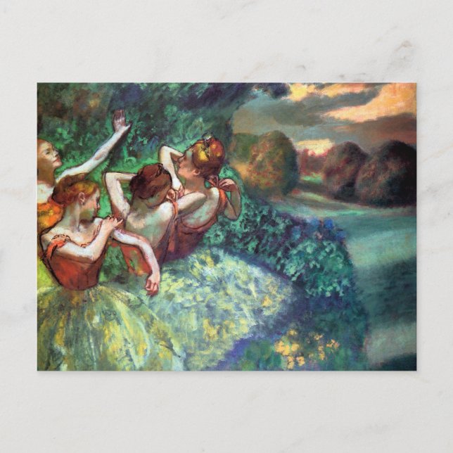 Carte Postale Quatre danseurs par Degas (Devant)