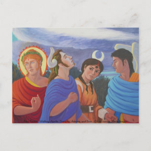 Carte Postale Quatre déités marchent