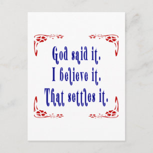 Carte Postale Quatre fleurs rouges Dieu l'a dit !