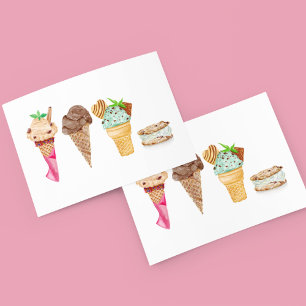 Carte Postale Quatre glaces personnalisées