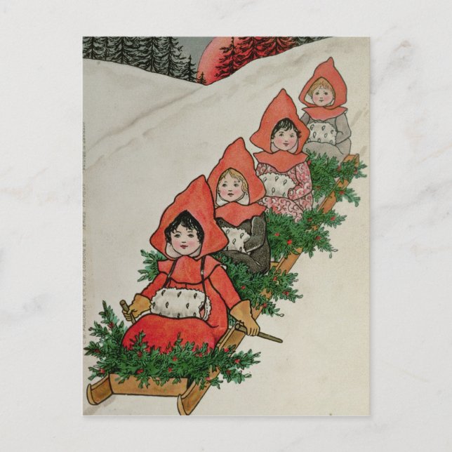 Carte Postale Quatre petites filles sur une arête (Devant)