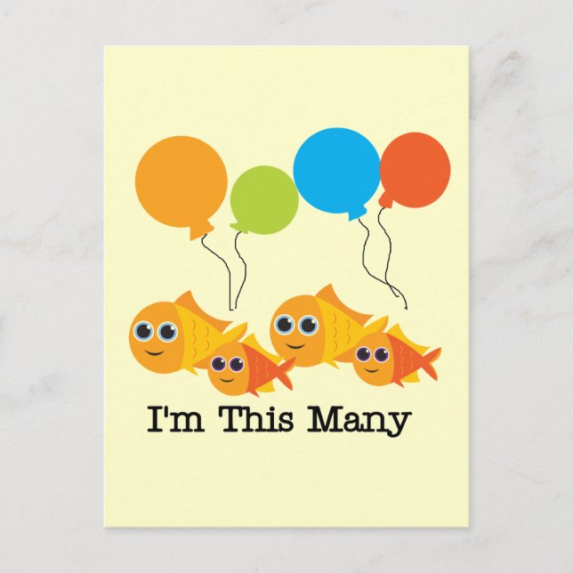 Carte Postale Quatre Poissons Je suis cette multitude de t-shirt (Devant)