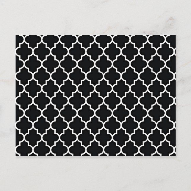 Carte Postale Quatrefoil noir et blanc (Devant)