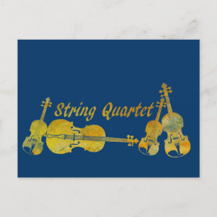 Carte Postale Quatuor à cordes en or